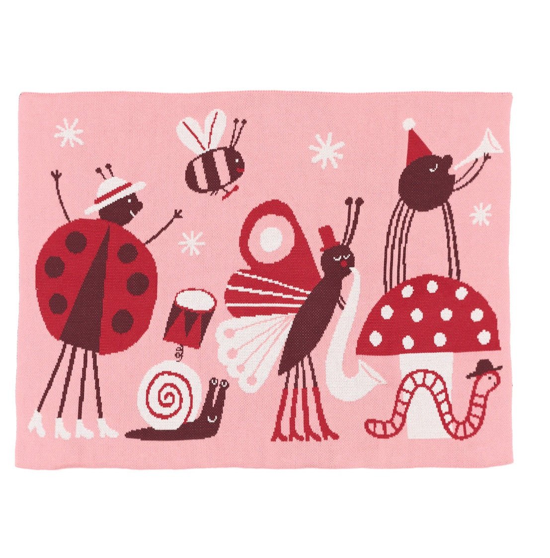 Bug Band Knit Mini Blanket