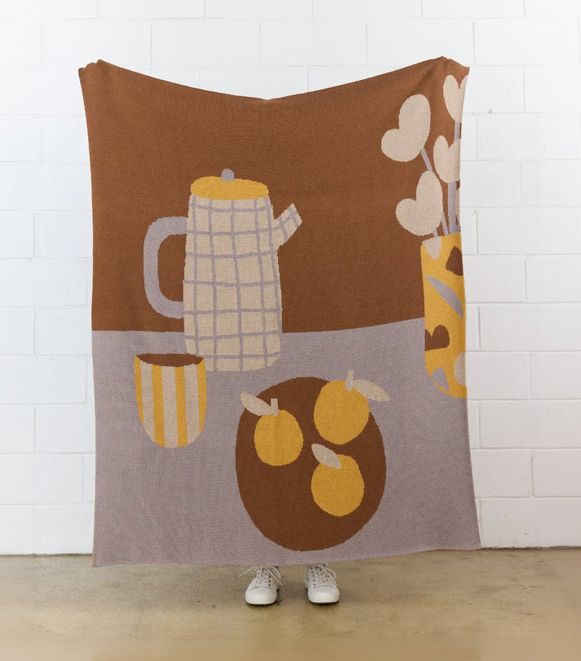 Breakfast - Throw Blanket - Biquette
