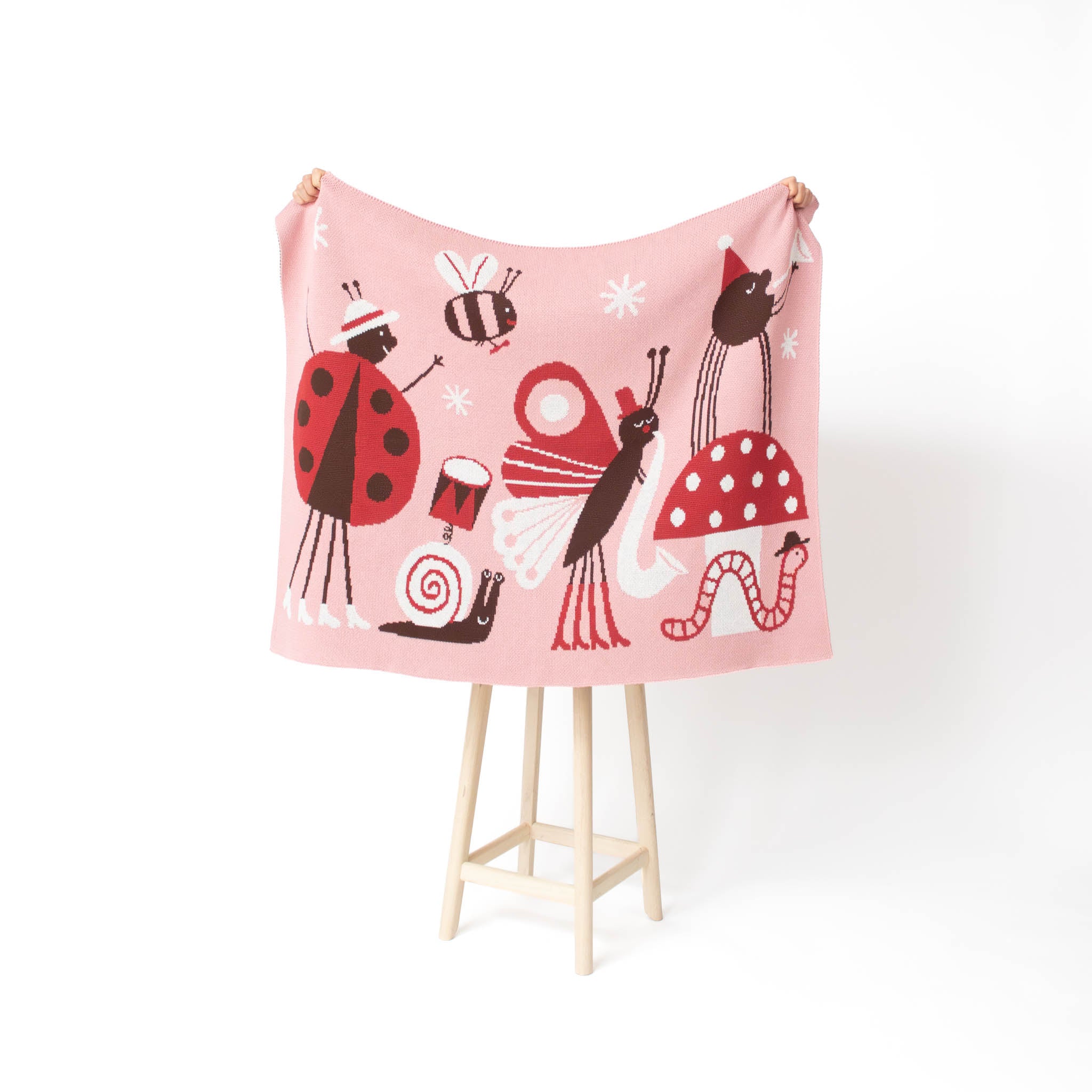 Bug Band Knit Mini Blanket