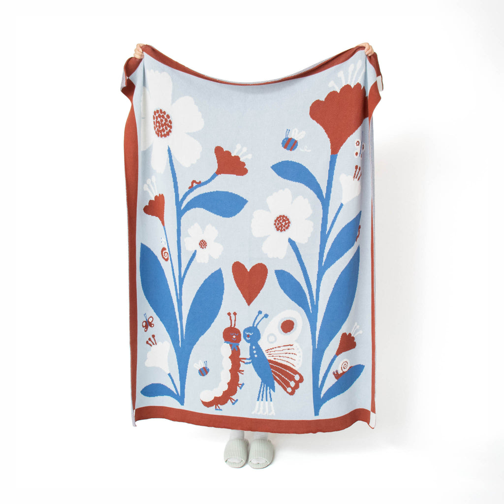 Bugs in Love Knit Blanket