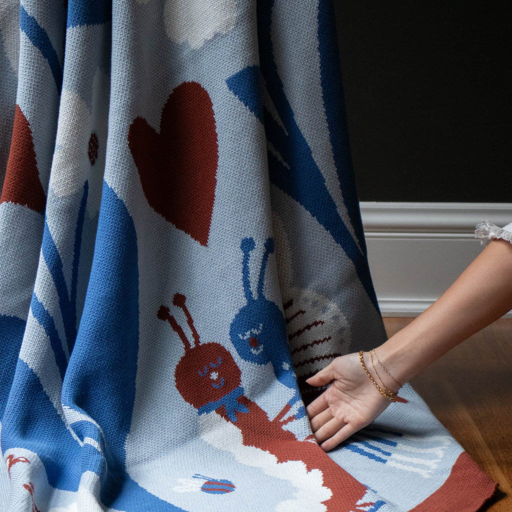 Bugs in Love Knit Blanket