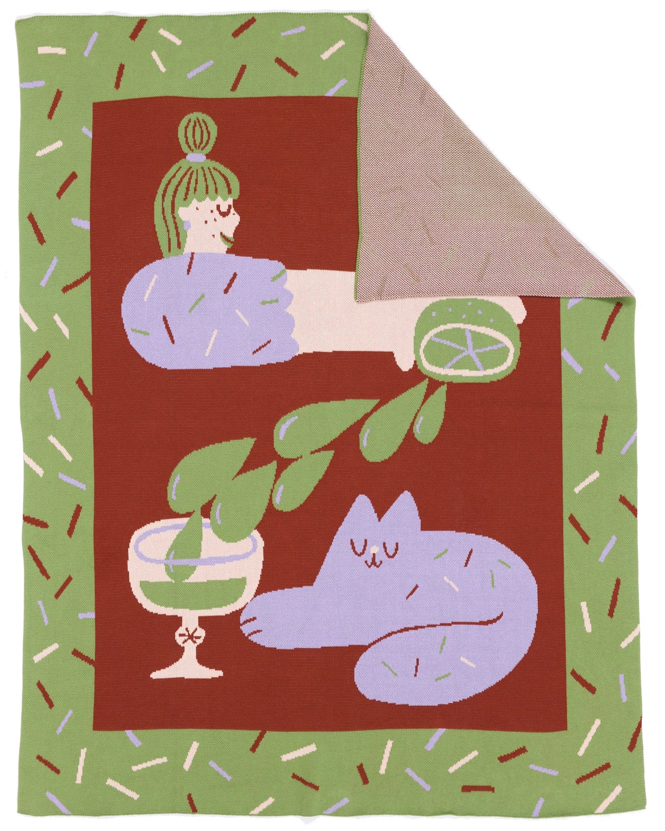 Cocktail Cat - Throw Blanket - Biquette