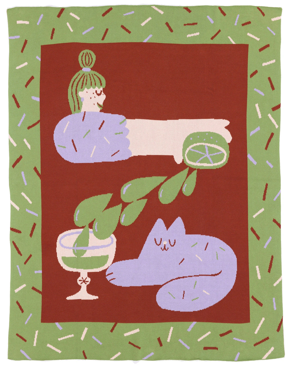 Cocktail Cat - Throw Blanket - Biquette