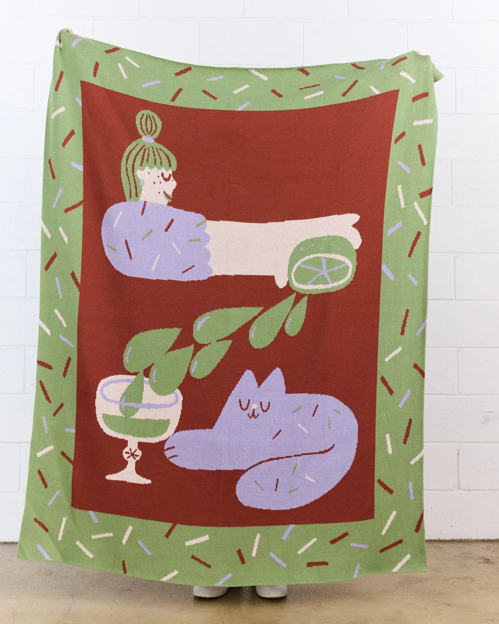 Cocktail Cat - Throw Blanket - Biquette