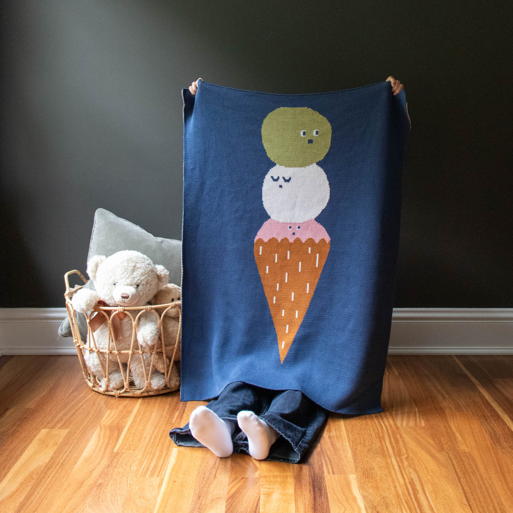 Ice Cream Knit Mini Blanket
